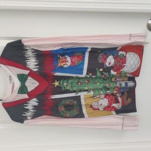 Fauxreal Ugly Christmas Sweater Long Sleeve Shirt